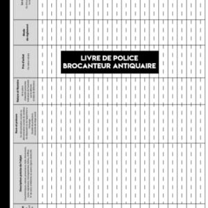 Livre de Police Brocanteur: Registre de police des objets mobiliers pour antiquaires, brocanteurs, vide Grenier, garagiste et dépôt-vente qui conforme au code pénal. - Press, Lidepoli (Discos de Vinil)