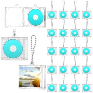20 capas de álbum de mini CD com mini CD, capas de plástico para CDs, capa transparente para DVD em massa, joia de DVD, porta-chaves, música, minidisco compacto, pingente personalizado para decoração (CDs)