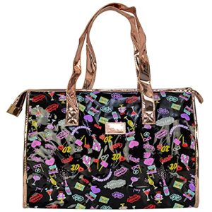 Bolsa Feminina Sacola Praia Transparente Party Preto CBRN17270 (Discos de Vinil)