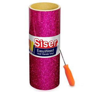 Siser Glitter Hot Pink Easyweed Rolo de vinil para transferência de calor, Hot Pink, 3ft x 15", 1 (Discos de Vinil)