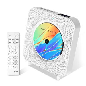 ZYOKATA CD Player portátil com Bluetooth 5.1 Desktop Music CD Player com controle remoto, Boombox, rádio FM, tela de LED, suporta entrada AUX/USB para fone de ouvido para casa (Equipamentos)