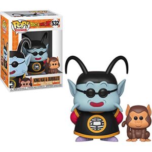 King Kai & Bubbles: Dragonball Z x Funko POP! Boneco de vinil de animação e 1 POP! Pacote protetor gráfico de plástico PET compatível [#532 / 36406 - B] (Discos de Vinil)
