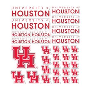 Adesivo de vinil NCAA da Universidade de Houston para laptop garrafa de água carro scrapbook (tipo 1-1 folha) (Discos de Vinil)