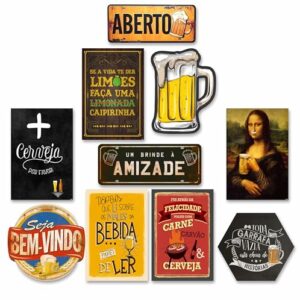 Kit com 10 placa decorativas em mdf - Cerveja Bebidas Churrasco (Cervejas)