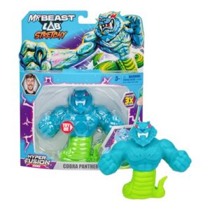 MRBEAST LAB – Herói elástico Hyper Fusion, Pantera Cobra, boneco cheio de slime, suportes, estica até 3 vezes o tamanho, coleção, dragão tigre, lula dente de sabre (Discos de Vinil)