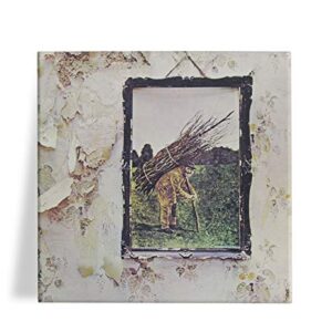 Azulejo Decorativo Artgeek Led Zeppelin IV 15x15 cm Azul Porcelana Polido (Discos de Vinil)