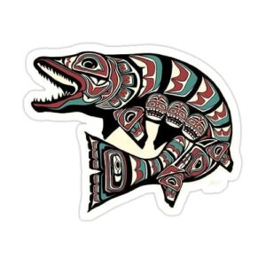 Adesivo Alaskan Muskie Fish | Vinil | Decalque para adesivo de para-choque de carro, adesivo de laptop, adesivo de garrafa de água, adesivo à prova d'água 12 cm (Discos de Vinil)