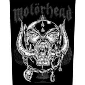 Motörhead Patch traseiro: ferro gravado, preto, 29,5 x 35,5 cm (Discos de Vinil)