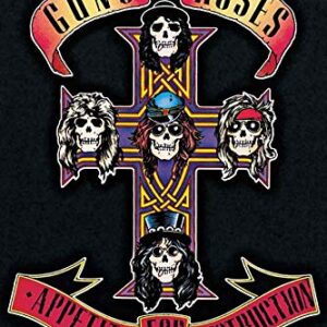 Buyartforless Pôster de arte musical Guns n Roses - Appetite for Destruction 1987 91 x 61 cm, preto, vermelho, roxo, amarelo, branco (Discos de Vinil)