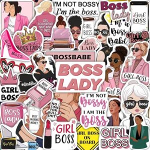 100 peças de adesivos Boss Lady para laptop, para planejador - presente Boss Lady, decoração de festa - adesivos de vinil à prova d'água para mulheres, para garrafa de água - presente para mulheres e (Discos de Vinil)