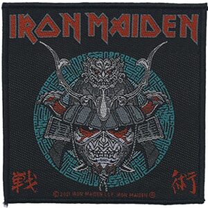 Iron Maiden Patch Senjutsu Samurai Eddie Band Logo oficial tecido preto (Discos de Vinil)