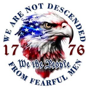 JLHAPPY - Adesivo decalque We The People 1776 American Bald Eagle Flag - Decalque de vinil patriótico removível de 18 cm para carro, caminhão, SUV, reboque, janela, uso interno e externo, à prova (Discos de Vinil)