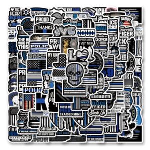120Pcs Thin Blue Line Stickers Police Support Sticker American Flag Thin Line Decal Waterproof Thin Line Flag Support Law Enforcement for Car Window,Laptop,Water Bottle, Skateboard, Party Favors (Discos de Vinil)