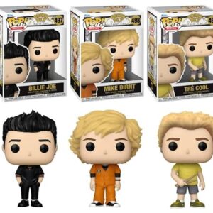 Funko Pop! Rocks Green Day Basket Case Set of 3, Billie Joe #497, Mike Dirnt #498, Tré Cool #499 (Discos de Vinil)