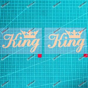 Adesivo de vinil King Crown de ouro 2 x 10 cm para carro, laptop, janela, cortado, sem bkgrd, estilo B (Discos de Vinil)