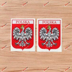 Adesivo de vinil Polska Polish Coat of Arms Eagle Poland Shield Vermelho - Pacote com 2 Refletivos, 10 cm - Para Carro Barco Laptop Cup 02141 (Discos de Vinil)