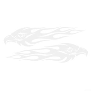 Adesivo decalque de motocicleta Flame For Eagle para carro SUV caminhão - 20 x 5 cm, decalques de vinil à prova d'água e resistentes ao desbotamento para veículos (pacote com 2) (BRANCO) (Discos de Vinil)