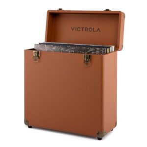 Victrola Collector II (modelo 2026) – Estojo de armazenamento de discos de vinil – comporta mais de 30 discos de vinil para toca-discos, ferragens resistentes, forro interior macio, portátil com alça (Discos de Vinil)