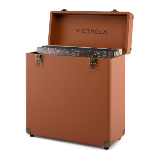 Victrola Collector II (modelo 2026) – Estojo de armazenamento de discos de vinil – comporta mais de 30 discos de vinil para toca-discos, ferragens resistentes, forro interior macio, portátil com alça (Discos de Vinil)