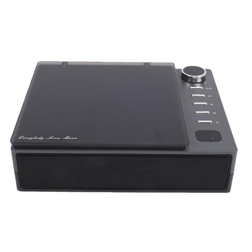 Thonlai Leitor de CD Portátil Sem Fio Com Bluetooth e Rádio FM para Amantes de Música - Compacto e Durável para Qualquer Ambiente (Preta) (Equipamentos)