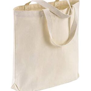 Sacolas de algodão TBF de lona de qualidade com reforço inferior para , compras, mercearias, artes e artesanato, faça você mesmo, vinil, decoração, Natural, Medium, 3 (Discos de Vinil)