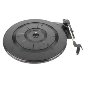 Toca-discos toca-discos de plástico preto com acionamento por cinto gramofone com retorno automático do braço e som de alta fidelidade (Equipamentos)