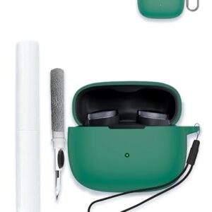 Capa para fones de ouvido intra-auriculares Bowers & Wilkins Pi8 sem fio, Bluetooth, capa protetora de silicone macio, portátil, resistente a arranhões, com kit de limpeza, mosquetão e cordão, verde (Equipamentos)
