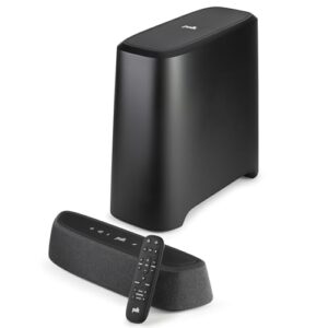 Polk Audio Barra de som MagniFi Mini AX com subwoofer sem fio, certificado Dolby Atmos e DTS:X, tecnologias de ajuste de voz e SDA, design ultracompacto, fácil configuração, preto (Equipamentos)