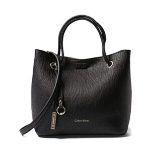 Calvin Klein Mini Tote de Cordeiro Bolha Gabrianna Transversal, Preto/dourado, One Size (Discos de Vinil)