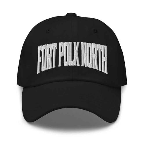 Boné de beisebol Fort Polk North Boné Fort Polk North Dad Louisiana LA Chapéu bordado lembrança, Preto, Tamanho Único (Equipamentos)