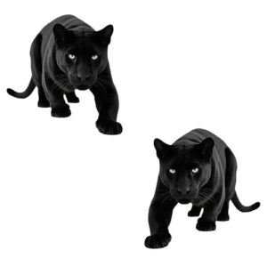 Adesivo de decalque de carro Pantera Negra, design realista de animal selvagem, um par de adesivos à prova d'água de vinil de 5,9 x 5,9 polegadas, aplicável a carros, laptop, Windows MY-102 (Discos de Vinil)