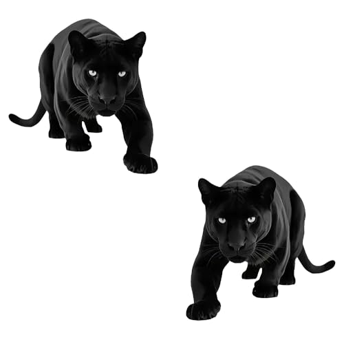 Adesivo de decalque de carro Pantera Negra, design realista de animal selvagem, um par de adesivos à prova d'água de vinil de 5,9 x 5,9 polegadas, aplicável a carros, laptop, Windows MY-102 (Discos de Vinil)