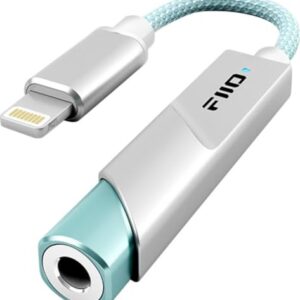 FiiO KA11 Lightning para adaptador de áudio de 3,5 mm 32 bits/384 KHz, Lightning para dongle USB de 3,5 mm HiFi DAC amplificador para Android/iOS/Windows/Mac (prata, LT) (Equipamentos)