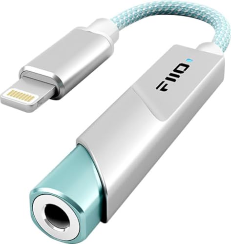FiiO KA11 Lightning para adaptador de áudio de 3,5 mm 32 bits/384 KHz, Lightning para dongle USB de 3,5 mm HiFi DAC amplificador para Android/iOS/Windows/Mac (prata, LT) (Equipamentos)