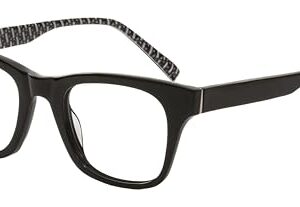 Elton John Óculos Reggie Medium unissex retangular acetato designer azul claro vinil preto brilhante 48 (Discos de Vinil)