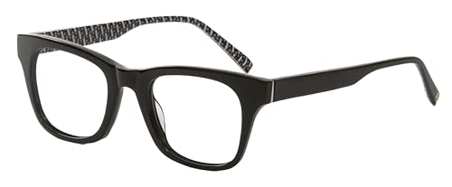 Elton John Óculos Reggie Medium unissex retangular acetato designer azul claro vinil preto brilhante 48 (Discos de Vinil)