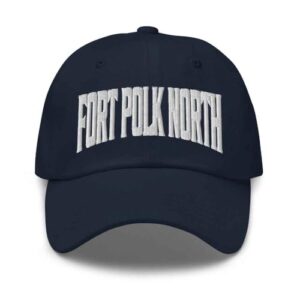 Boné de beisebol Fort Polk North Boné Fort Polk North Dad Louisiana LA Chapéu bordado lembrança, Azul marino, Tamanho Único (Equipamentos)