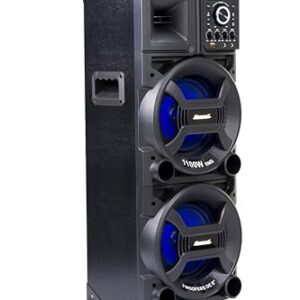 Amvox Caixa de Som Amplificada ACA 1101 Black Duplo 8-1100W RMS, Bluetooth, Equalizador, USB (Equipamentos)