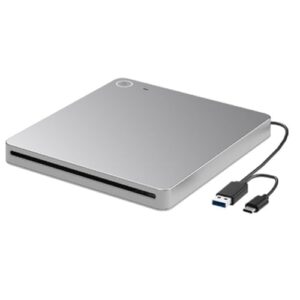 pykadmy Leitor externo elegante - Unidade de CD DVD USB 3.0/Tipo-C, tecnologia ultrafina de encaixe para diversão de mídia sem esforço (Equipamentos)