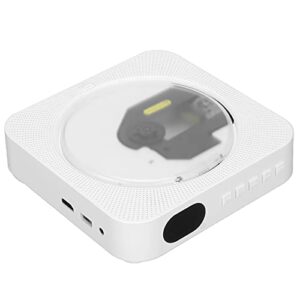 Leitor de DVD Bluetooth, alto-falante de alta fidelidade integrado montável na parede CD DVD player estéreo portátil Surround Bluetooth Music Player com controle remoto áudio doméstico (branco) (Equipamentos)