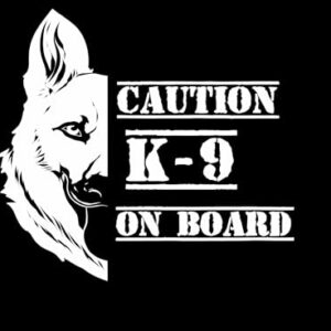 Caution K9 On Board Guard Police Dog Law Enforcement Window Laptop Vinyl Decor Adesivo Espelho Decalque de para-choque de parede 17,8 cm (Discos de Vinil)