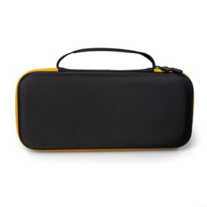 Noteflora Bolsa rígida de EVA para toca-discos Audio-Technica AT-SB727, capa protetora portátil com bolso organizador para discos de vinil, cabos, preto e amarelo (Equipamentos)