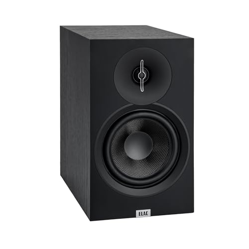 ELAC Alto-falantes de estante Debut 3.0 DB63-BK, cinza preto (par) - Tweeter de domo de alumínio de 2,5 cm e Woofer de fibra de aramida de 16,5 cm - Reflexo de graves bidirecionais - Resposta de 42 Hz (Equipamentos)