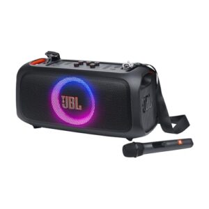 Caixa de Som, JBL, PartyBox On The Go Essential, Com Microfone, Bluetooth, Show de Luzes, À Prova de Respingos - 100W RMS (Equipamentos)