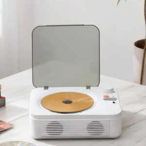 Diyeeni Leitor de Cd Bluetooth Portátil Retro Desktop Cd Player Com Usb aux Controle Remoto Fone de Ouvido Jack para Viagens Em Casa (Equipamentos)