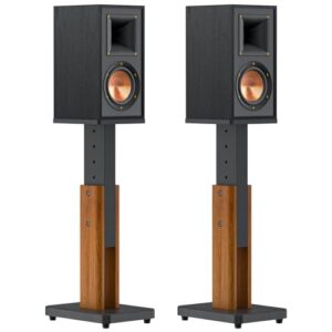 Par de suportes de alto-falante ajustáveis em altura para monitor de estúdio e estante de livros - Suportes de alto-falante de piso de grão de madeira para Klipsch, ELAC, JBL, KEF, alto-falante (Equipamentos)