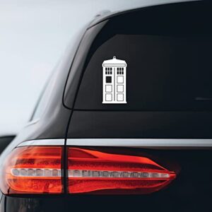 Adesivo DW Police Box Decalque Notebook Carro Laptop 5.1 cm x 12.7 cm (Branco) (Discos de Vinil)