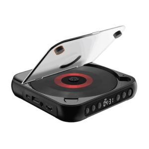 Player de CD Portátil Reprodutor Música BT com Capa Runner 6 Modos Repetição A-B Timer Controle Remoto Função Reprodução Externa para Mesa Casa (Equipamentos)