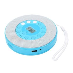 Zopsc Leitor de CD Portátil Com Alto-falante Bluetooth CD Player 2000mAh Recarregável Com Reprodução e Gravação USB Em Microfone Embutido USB para Viagens Em Casa (Azul) (Equipamentos)