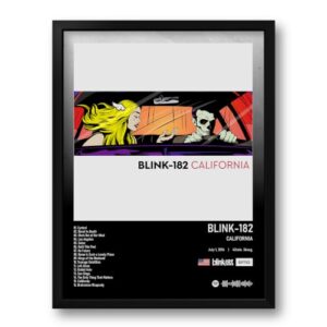 Quadro com Moldura California Pop Punk Rock Alternativo Álbum Spotify Tam. 33x43cm (Discos de Vinil)